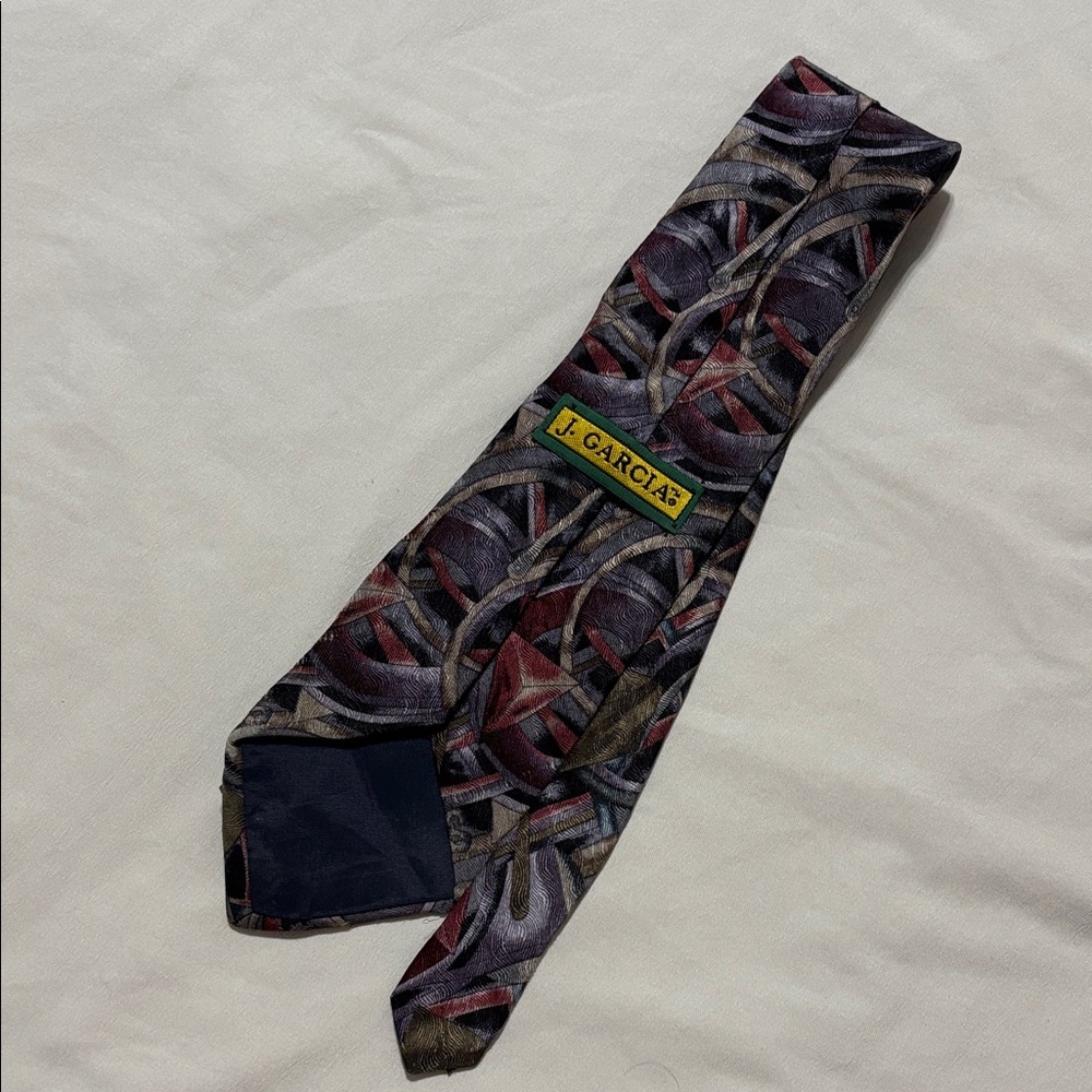 J. Garcia Artistic Red and Gray Tie